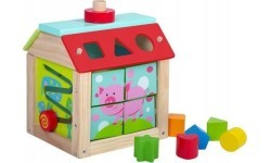 Koka izglītojošs kuba šķirotājs ar klučiem Ecotoys