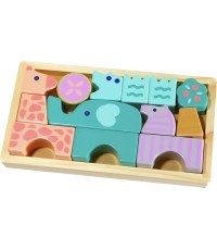 Деревянные кубики животные 13 шт. Ecotoys