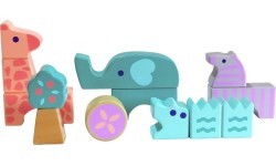 Деревянные кубики животные 13 шт. Ecotoys