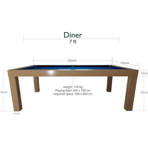 Pool Table Dynamic Diner - Oak, 7ft