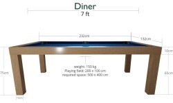 Pool Table Dynamic Diner - Oak, 7ft