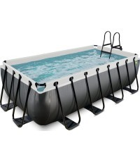 EXIT Black Leather бассейн 400x200x100cm с фильтрующим насосом - черный