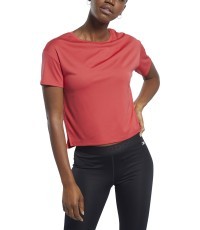 Reebok Wor Comm Poly Tee Women's Top, Pink FQ0404