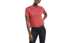 Reebok Wor Comm Poly Tee Women's Top, Pink FQ0404