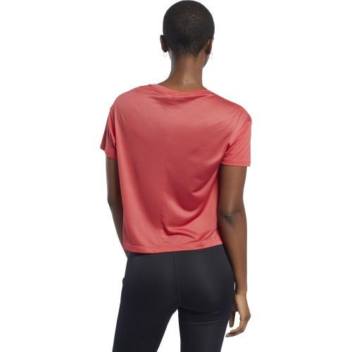 Reebok Wor Comm Poly Tee Women's Top, Pink FQ0404