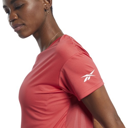 Reebok Wor Comm Poly Tee Women's Top, Pink FQ0404