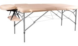 Divdaļīgs alumīnija masāžas galds inSPORTline Tamati - Creamy White