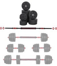 Набор гантелей-штанги со сменным весом с цементным наполнением inSPORTline