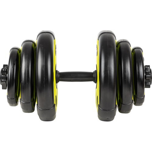 Regulējama vienas rokas hantele inSPORTline 3–18 kg melni zaļa