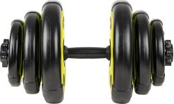 Regulējama vienas rokas hantele inSPORTline 3–18 kg melni zaļa