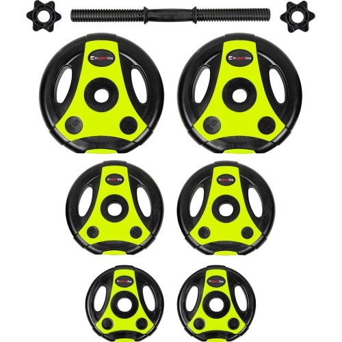 Regulējama vienas rokas hantele inSPORTline 3–18 kg melni zaļa