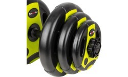 Regulējama vienas rokas hantele inSPORTline 3–18 kg melni zaļa
