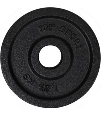 Čuguna atsvara disks Top Sport Castyr, 1,25 kg