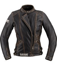 Sieviešu ādas motocikla jaka W-TEC Black Heart Lizza - Vintāžas brūna