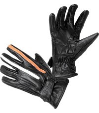 Мотоциклетные перчатки W-TEC Classic - Черный с оранжевой и бежевой полосой