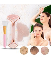 Набор для прокатки лица и гуа-ша inSPORTline Rosado Pro