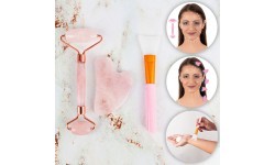 Face Roller & Gua Sha Set inSPORTline Rosado Pro