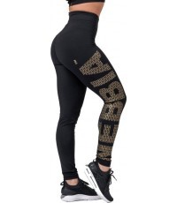 Sieviešu legingi Nebbia Gold Print 827 - Black