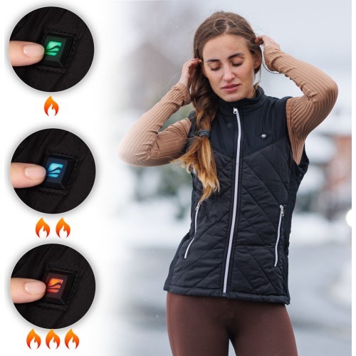 Sieviešu siltā veste inSPORTline WARMher - Black