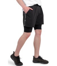 Vīriešu šorti inSPORTline 2-in-1 Closefit Short - Melna