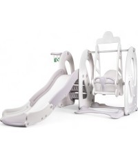 Детская горка с качелями и баскетбольным кольцом inSPORTline Небелино - Grey