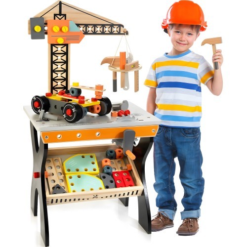 Wooden workshop for children tool table ECOTOYS