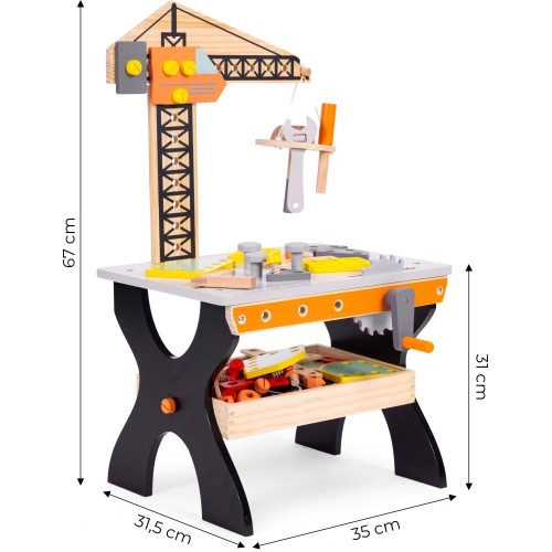 Koka bērnu darbgalds ar instrumentiem ECOTOYS