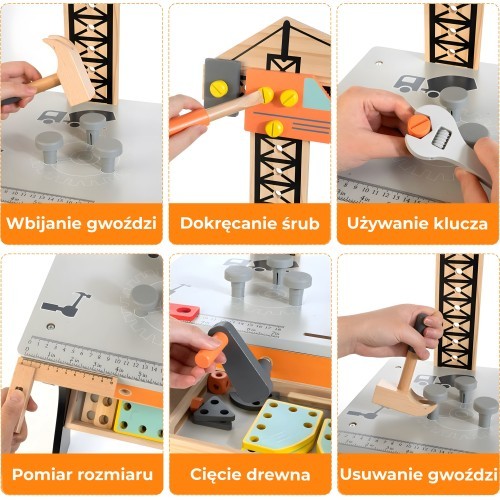 Деревянный детский верстак с инструментами ECOTOYS