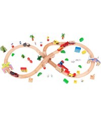 Ecotoys Koka vilciens, darbināms ar akumulatoru, 78 daļas