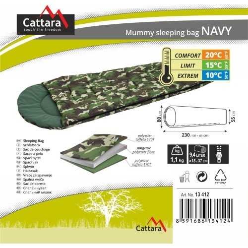 Спальный мешок Cattara Navy +10°C
