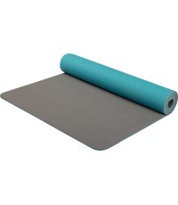 Double Layer Yoga Mat Yate TPE - turquoise/grey