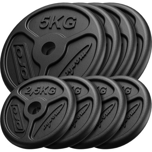 Cast Iron Weights Set Marbo Slim, 30kg / 4x5kg + 4x2.5kg