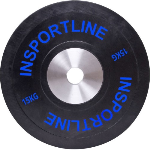 Gumijots svara disks inSPORTline Bumper Plate 15 kg