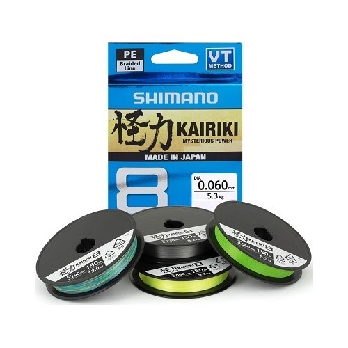 Aukla Shimano Kairiki 8, 150 m, 0,19 mm, 12 kg, dzeltena