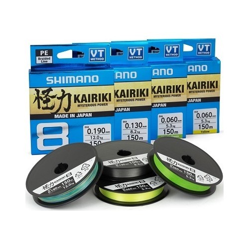 Line Shimano Kairiki 8, 150m, 0.19mm, 12kg, Yellow
