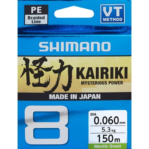 Spoles Shimano Kairiki 8 Mantis Green, 150m, 0.215mm, 20.8kg