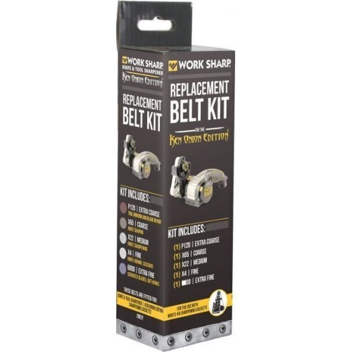 Work Sharp Ken Onion Edition 5 piece sharpening tape set.