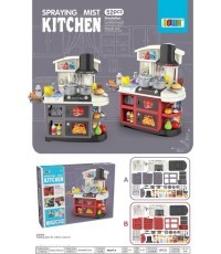 Kitchen Kitchenette with Sound and Water Function 52 pieces. Red