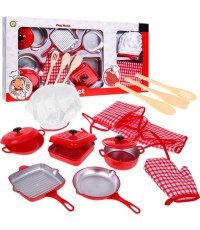 Virtuves komplekts 14 El Sarkans priekšauts cimds