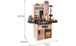 Bērnu virtuvīte KitchenEtte ar tekošu ūdeni, 65 daļas