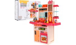 Bērnu virtuve KitchenEtte ar krānu un ūdeni, 65 priekšmeti