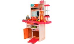 Детская кухня KitchenEtte с краном и водой, 65 предметов