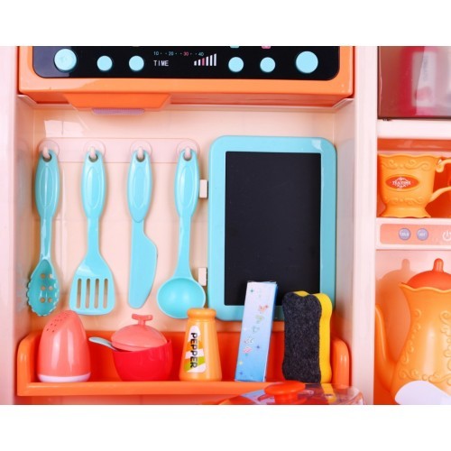 Bērnu virtuve KitchenEtte ar krānu un ūdeni, 65 priekšmeti