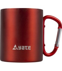 Krūze ar karabīni YATE Color, 0,3 l, nerūsējošais tērauds, sarkana