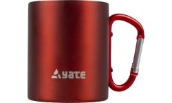 Кружка с карабином YATE Color, 0,3 л, нержавеющая сталь, красная