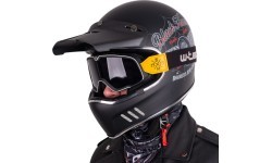 Мотоциклетный шлем W-TEC Black Heart Retron с очками Dalhart - Angerwheel серебристый