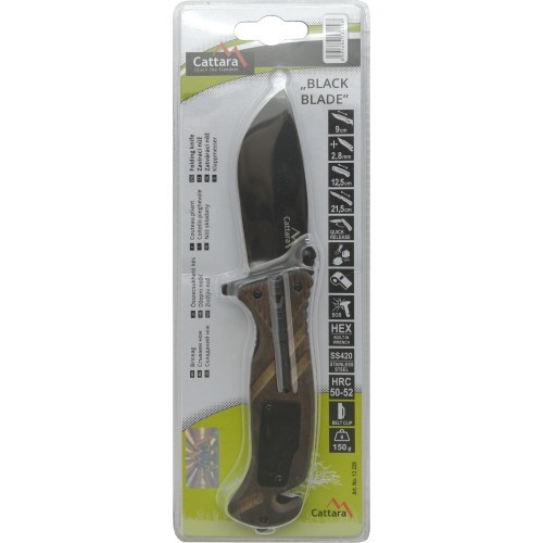 Saliekams nazis ar fiksatoru, melns asmens, 21,7 cm