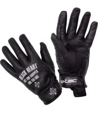 Кожаные летние мотоциклетные перчатки W-TEC Black Heart Darios - Чёрный