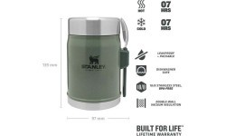 Thermos For Food Stanley Classic Legendary 0.4L, Green, With Spork