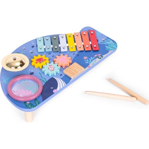 Muzikālais galds ar instrumentiem, jūras tēma, ECOTOYS